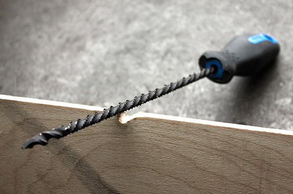 Wood drill bit sharpening